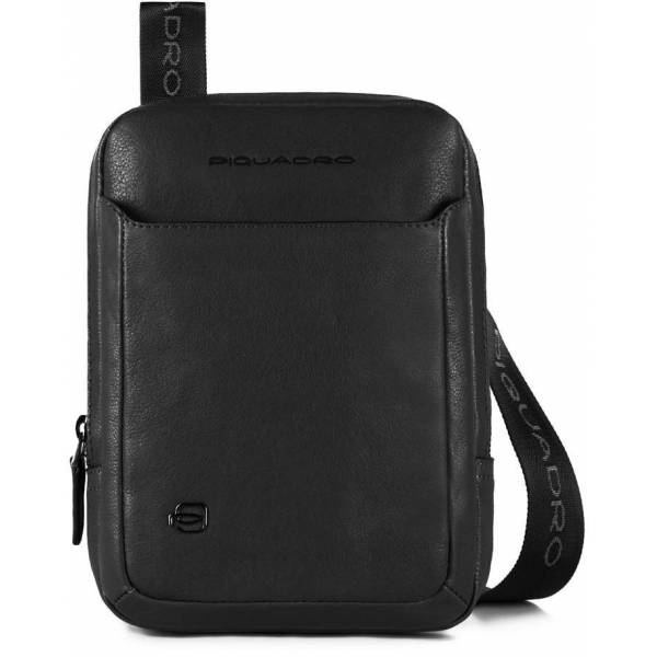Шкіряна сумка Piquadro BK SQUARE/Black CA3084B3_N через плече для iPad mini