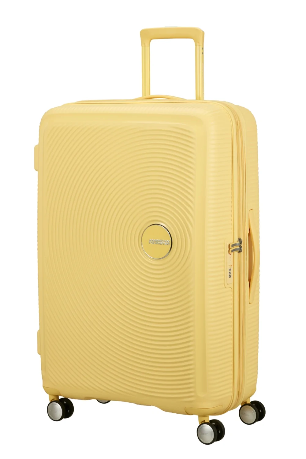 Валіза American Tourister Soundbox 32G*16003 із поліпропілену на 4-х колесах PASTEL YELLOW