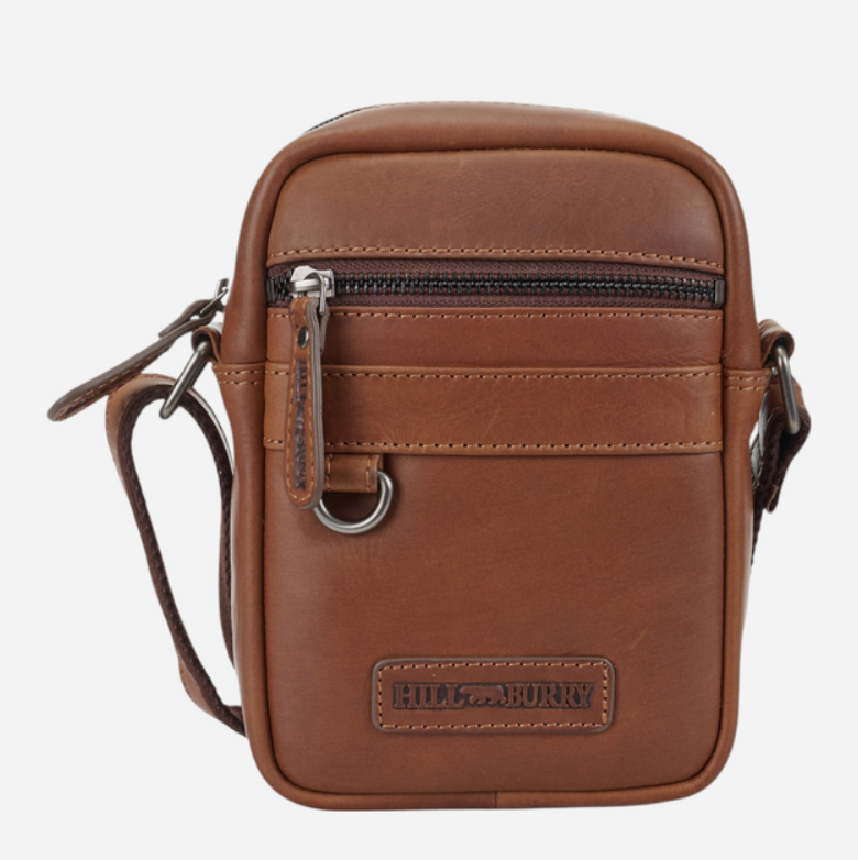 Шкіряна сумка Hill Burry 15154HB через плече рудий