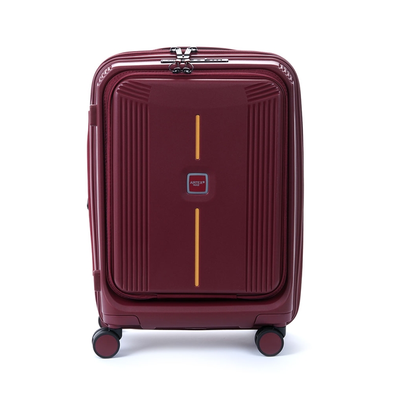 Валіза 55 см Airtex 647 з відділом для ноутбука з розширенням бордова