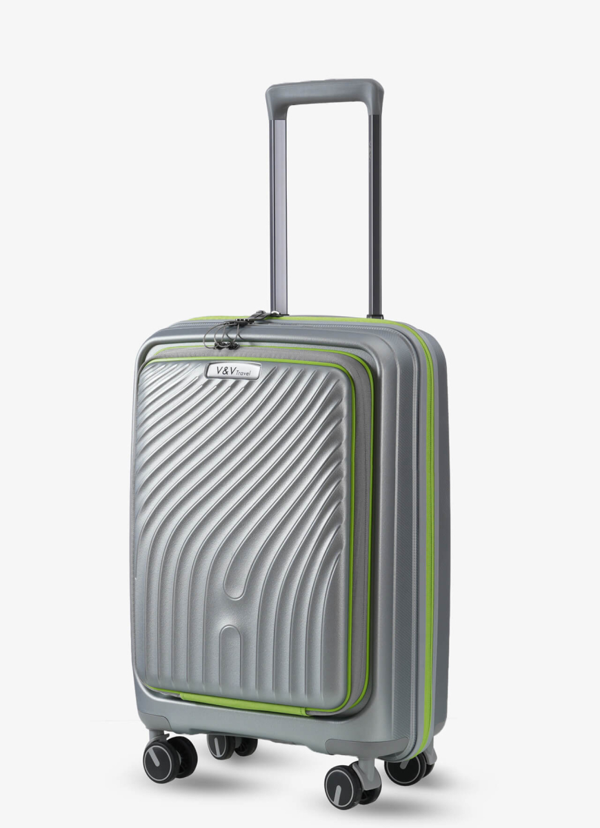 Валіза V&V TRAVEL Urban 8026‑55 FP з фронтальним відділенням для ноутбука сірий