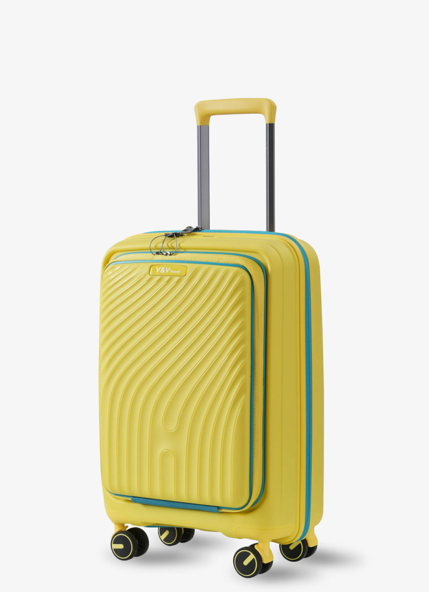 Валіза V&V TRAVEL Urban 8026‑55 FP з фронтальним відділенням для ноутбука жовтий