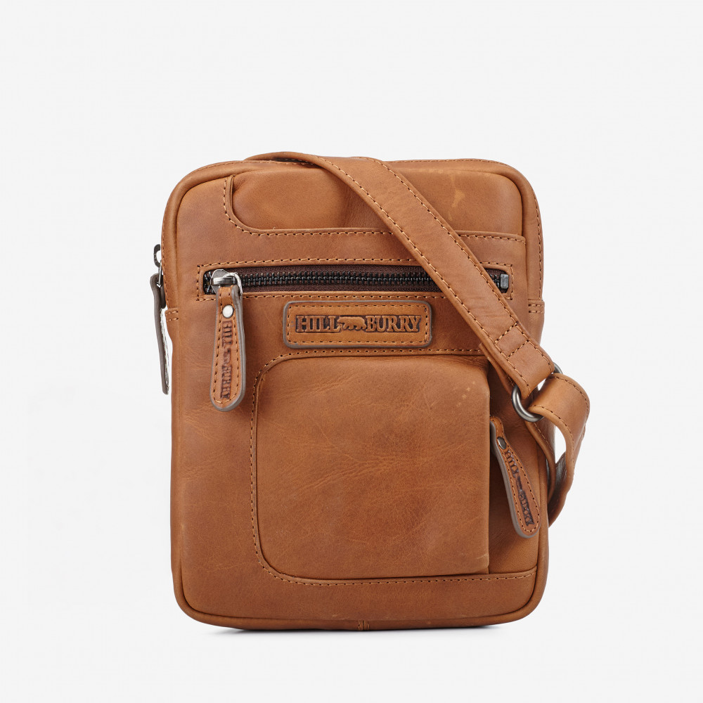 Шкіряна чоловіча сумка Hill Burry 1874/10028HB через плече  руда